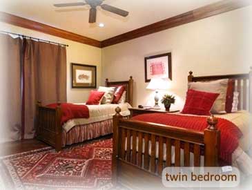 twin bedroom at the bienasz rental home in crested butte