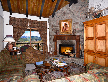 living room of ski in and out condo crested butte